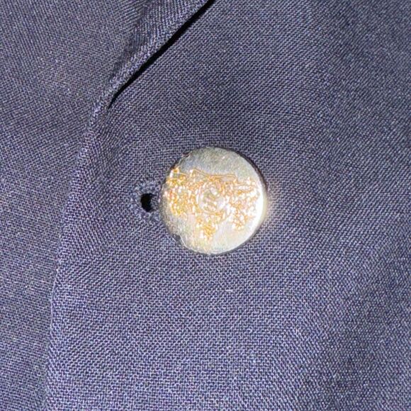 Savile Row 2 Button Blazer Men's Size 50R Navy Blue Pockets 100% Wool Jacket - Picture 4 of 7